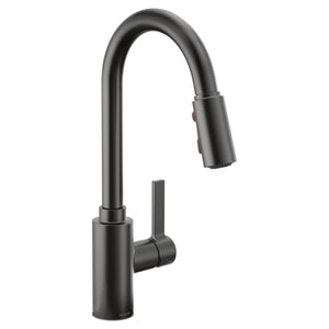 Genta LX 16' 1.5 gpm 1 Lever Handle One or Three Hole Kitchen Faucet with Deckplate in Matte Black
