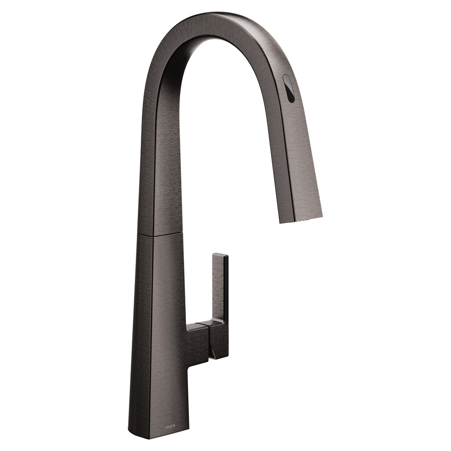 Nio 18.38' 1.5 gpm 1 Lever Handle One Hole Deck Mount Smart Kitchen Faucet in Black Stainless