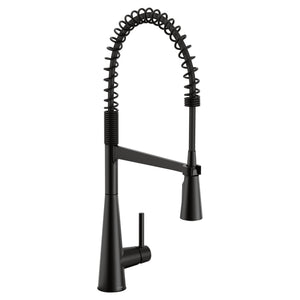 Sleek 23.25' 1.5 gpm 1 Lever Handle One or Three Hole Deck Mount Kitchen Faucet in Matte Black