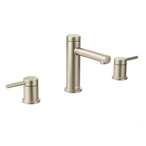 Align 6.41' 1.2 gpm 2 Lever Handle Three Hole Deck Mount Bathroom Faucet Trim in Brushed Nickel