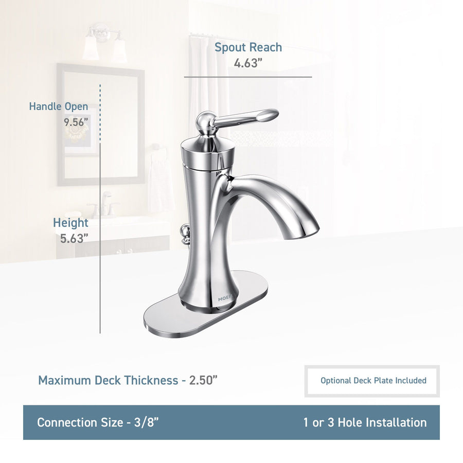 Wynford 5.63' 1.2 gpm 1 Lever Handle One or Three Hole Bathroom Faucet in Polished Nickel, 