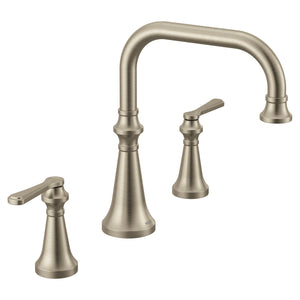 Colinet 10.5' 2 Lever Handle Three hole Deck Mount Roman Bathtub Faucet in Brushed Nickel