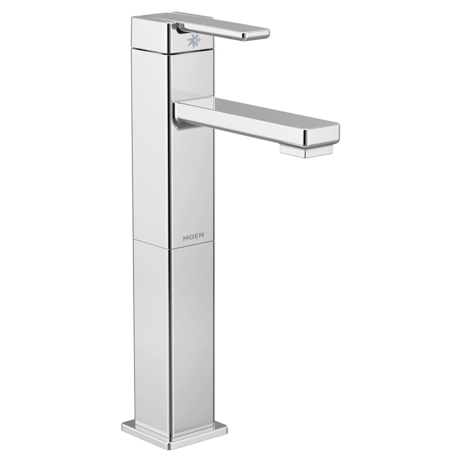 90 Degree 11.69' 1.2 gpm 1 Handle One or Three Hole Vessel Bathroom Faucet and Drain Assembly in Chrome
