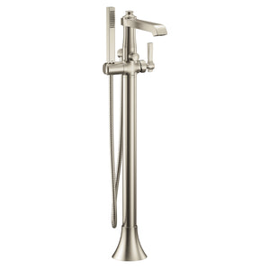 Flara 38.38' 1.75 gpm 1 Lever Handle One Hole Floor Mount Tub Filler in Brushed Nickel