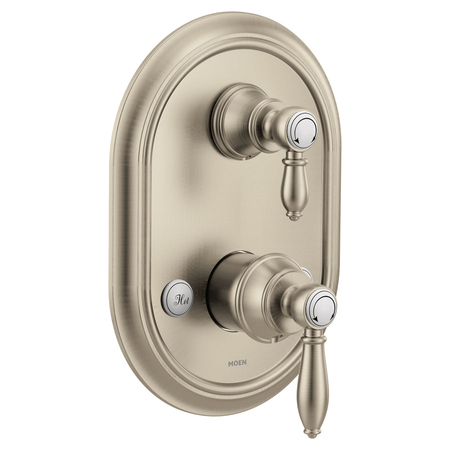 Weymouth 10.13' 2 Handle Transfer Valve Trim in Brushed Nickel