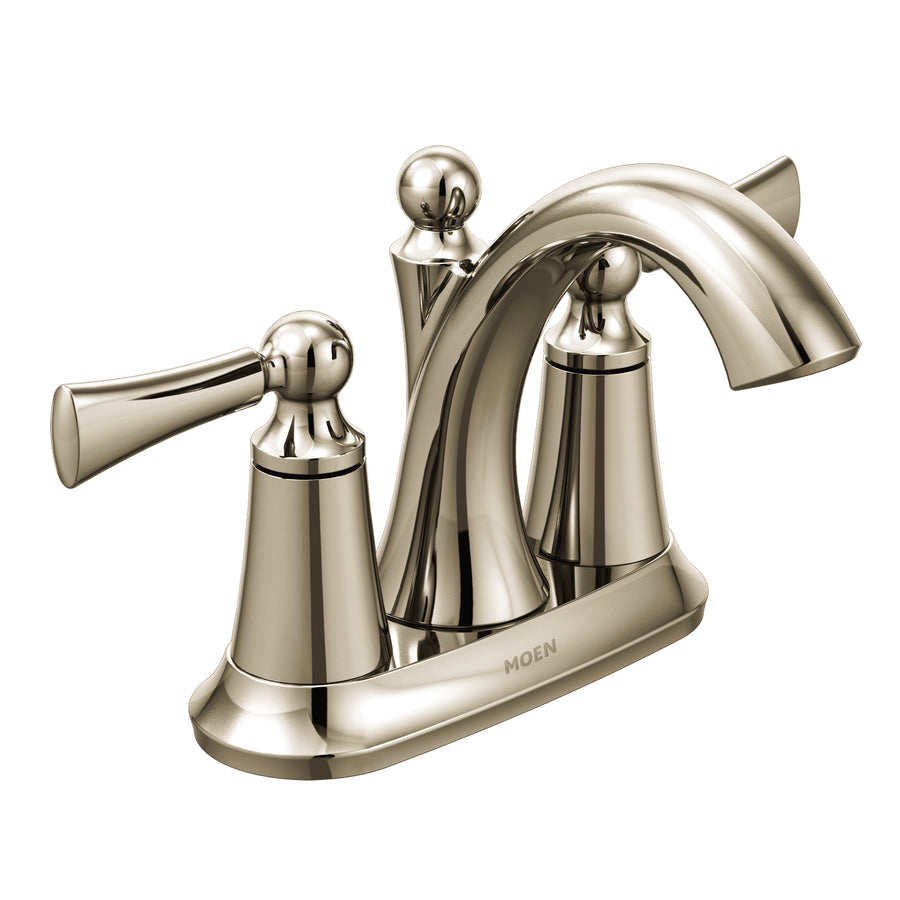 Wynford 5.75' 1.2 gpm 2 Lever Handle One or Three Hole Deck Mount Bathroom Faucet in Polished Nickel