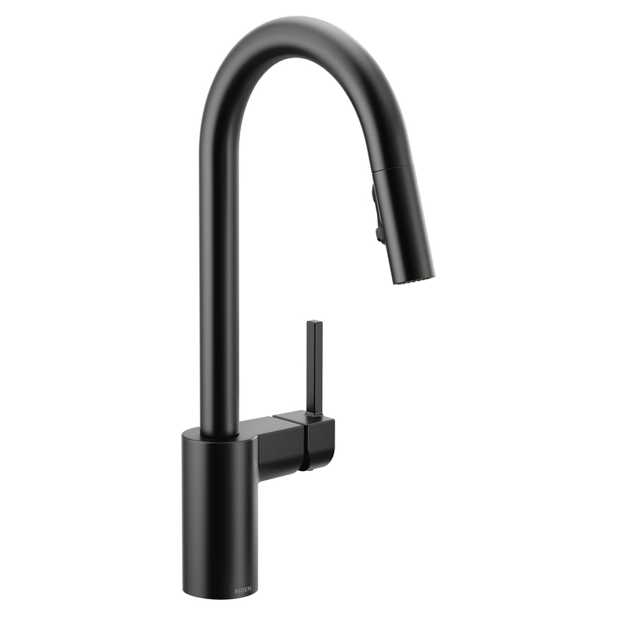 Align 15.63' 1.5 gpm 1 Lever Handle One or Three Hole Deck Mount 4 Function Kitchen Faucet in Matte Black