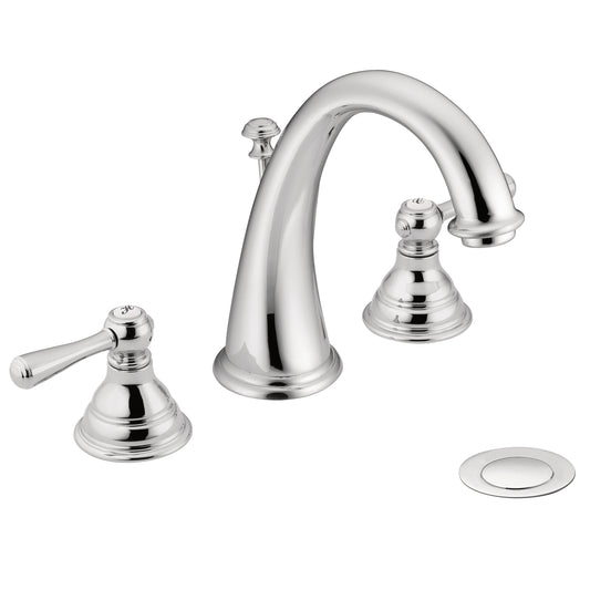 Kingsley 7" 1.2 gpm 2 Lever Handle Three Hole Deck Mount Bathroom Faucet Trim in Chrome