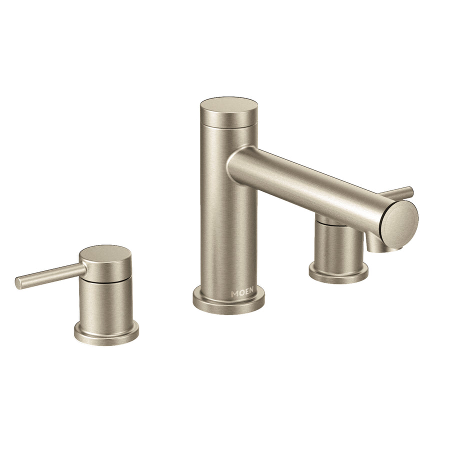 Align 6.4' 2 Handle Three Hole Deck Mount Roman Tub Faucet in Brushed Nickel