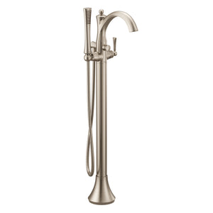 Wynford 40.25' 1.75 gpm 1 Lever Handle One Hole Floor Mount Floor Mount Tub Filler Faucet in Brushed Nickel