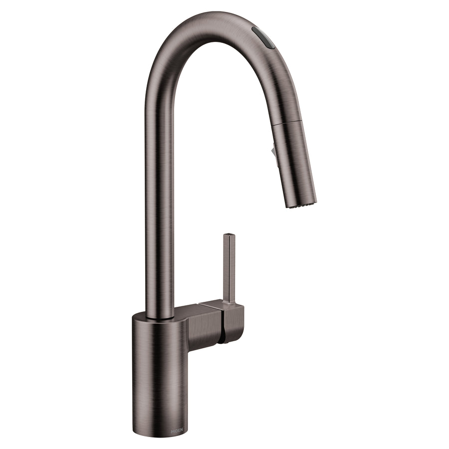 Align 15.63' 1.5 gpm 1 Lever Handle One or Three Hole Deck Mount Smart Kitchen Faucet in Black Stainless