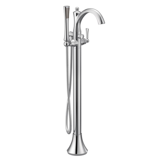Wynford 40.25" 1.75 gpm 1 Lever Handle One Hole Floor Mount Floor Mount Tub Filler Faucet in Chrome