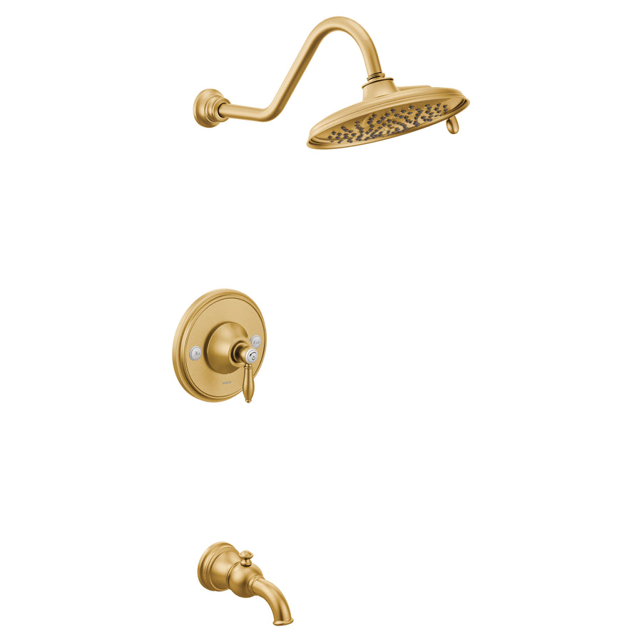 Weymouth 7' 2.5 gpm 1 Handle Tub & Shower Faucet in Brushed Gold