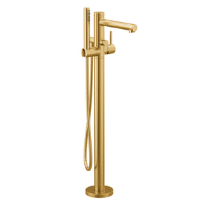 Align 38.5' 1.75 gpm 1 Lever Handle One Hole Floor Mount Floor Mount Tub Filler Faucet in Brushed Gold