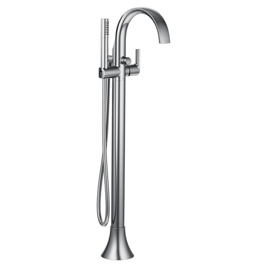 Doux 38.25" 1.75 gpm 1 Lever Handle One Hole Floor Mount Tub-Filler in Chrome