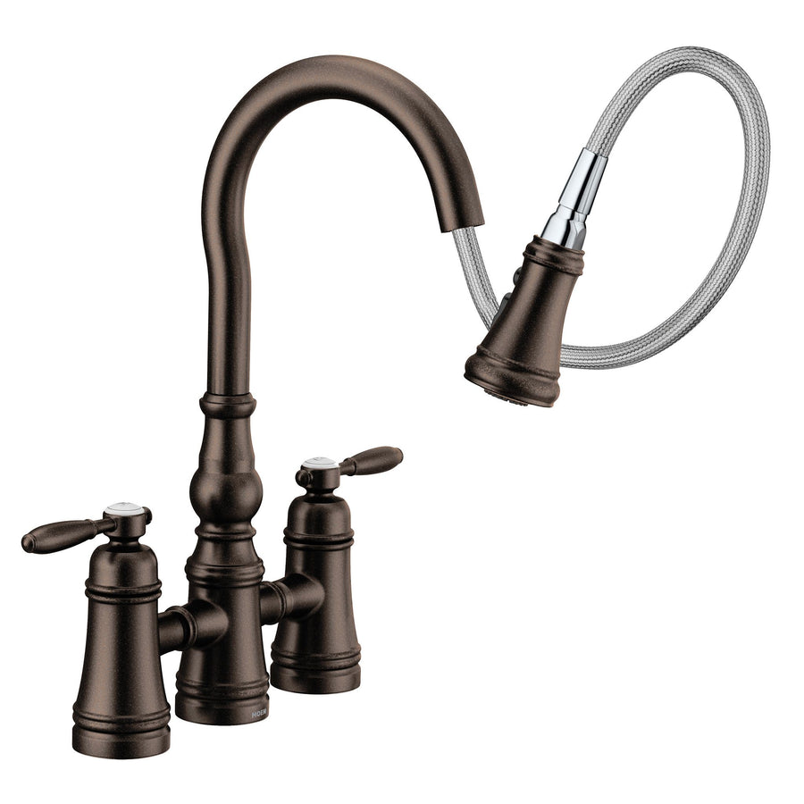Weymouth 16.75' 1.5 gpm 2 Handle Three Hole Kitchen Faucet in Oil Rubbed Bronze
