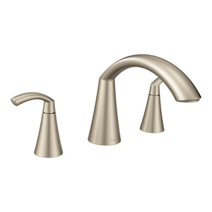 Glyde 7' 2 Handle Three Hole Deck Mount Roman Tub Faucet in Brushed Nickel