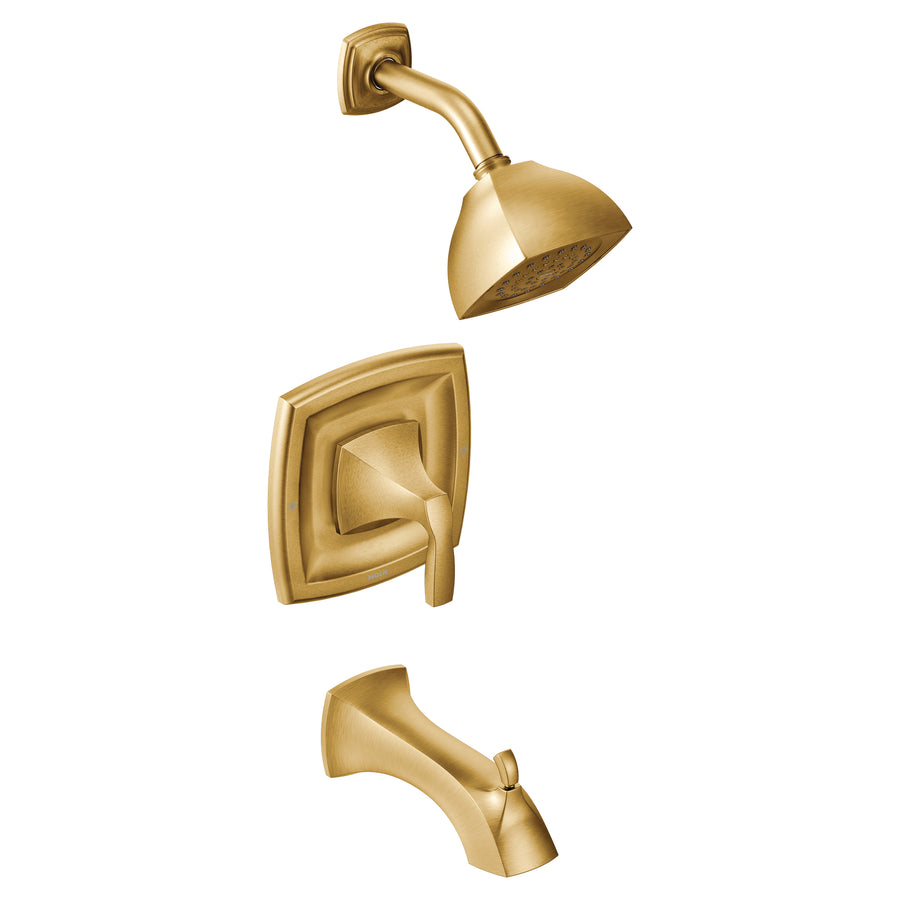 Voss 7.25' 1.75 gpm 1 Handle Eco-Performance Tub & Shower Faucet Trim in Brushed Gold
