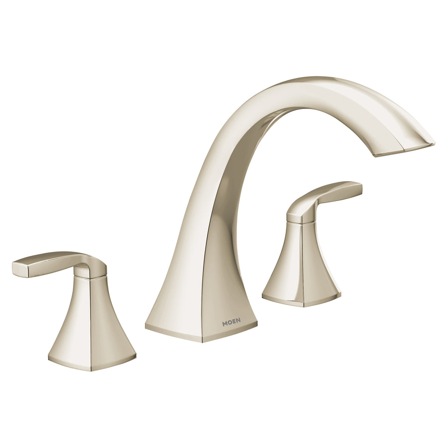 Voss 8.5' 2 Handle Three Hole Deck Mount Roman Tub Faucet Trim in Polished Nickel