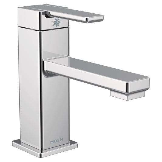 90 Degree 6.31" 1.2 gpm 1 Handle One or Three Hole Bathroom Faucet and drain assembly in Chrome