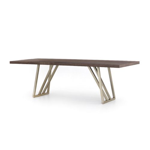  Four Hands  Kapri Dining Table in Antique Brass 