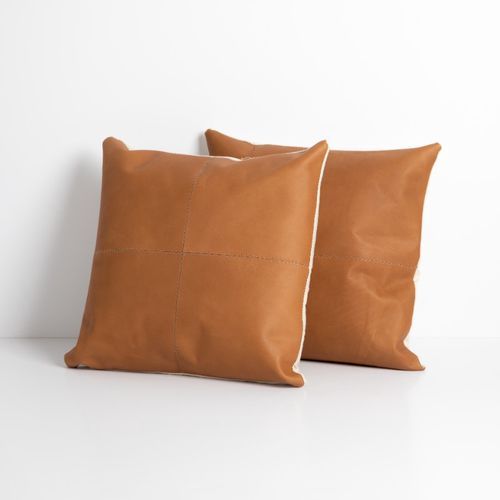 leather bohemian decor pillow