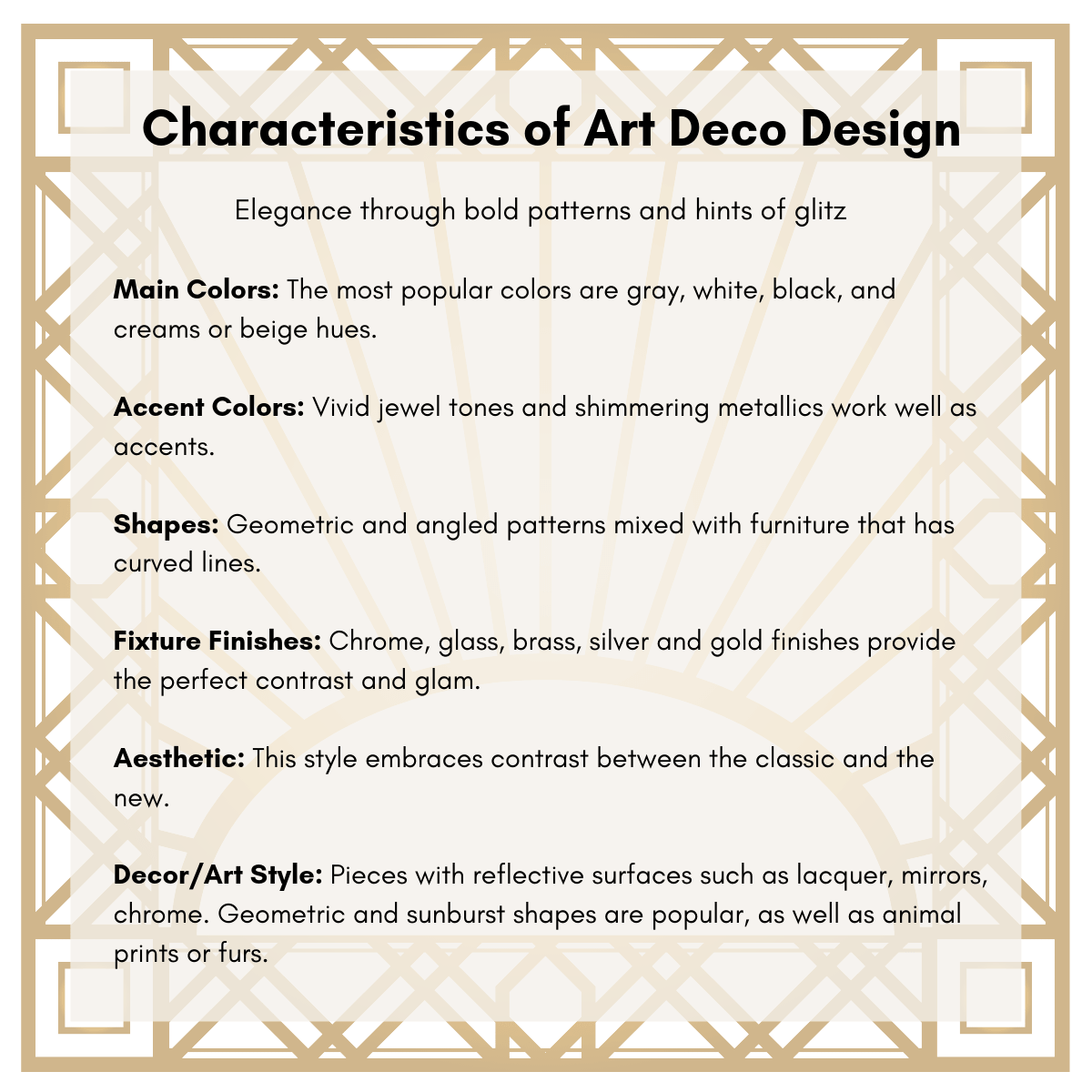 Art Deco design characteristics
