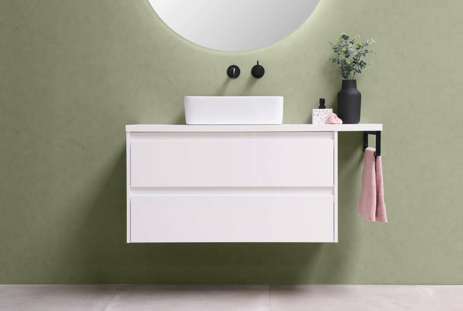 olive sprig bathroom color of the year lifestyle image