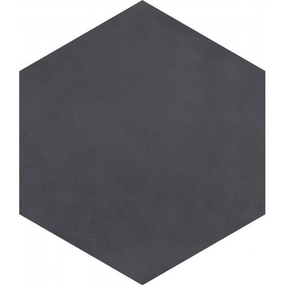 black hexagon tile in cement