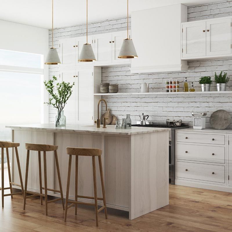 coastal kitchen featuring warm beach color scheme