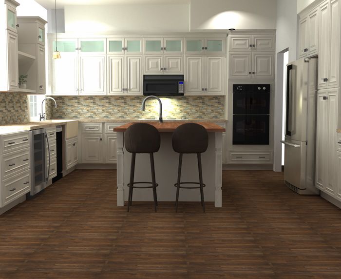 french country kitchen rendering