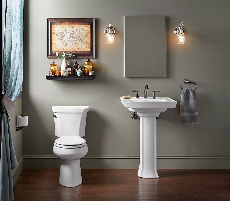 Kohler  Highline Elongated 1.6 gpf Two-Piece Toilet in White Lifestyle