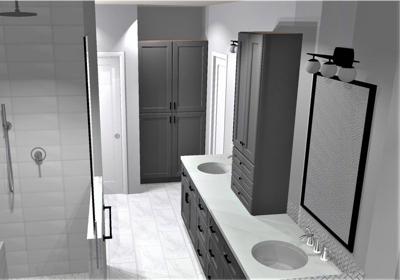 3D rendering for modern bathroom remodel