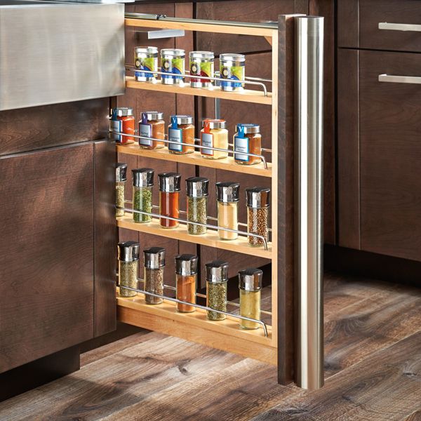 in-between cabinet pullout spice rack organizer
