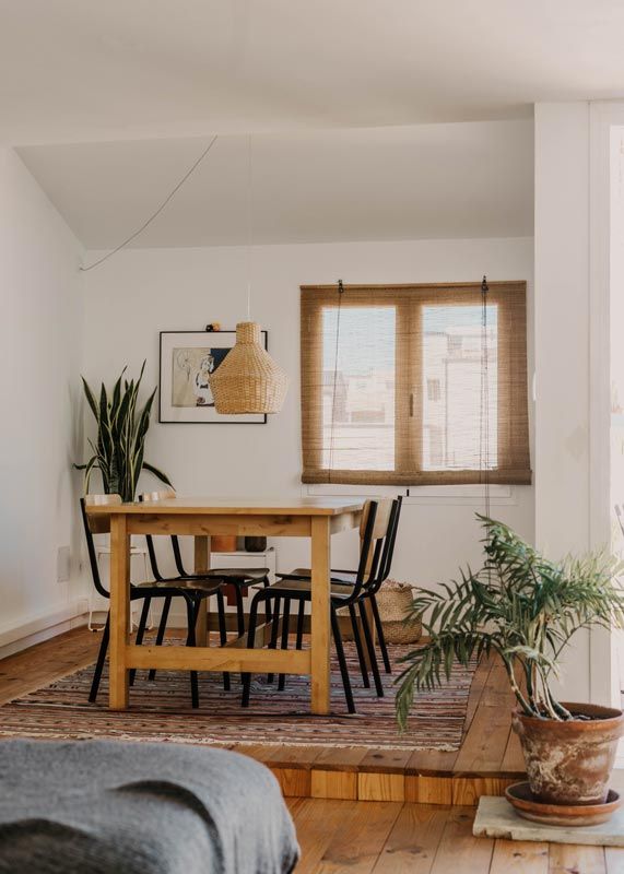 jute rug in cottage interior