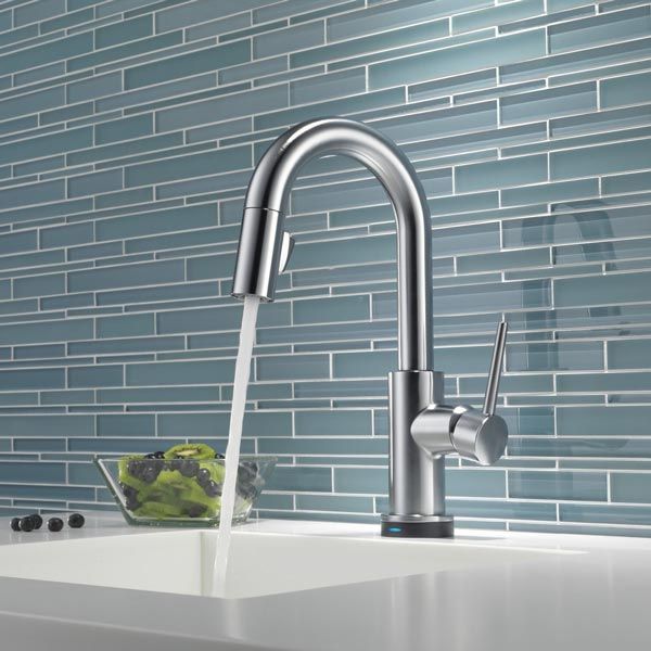 Trinsic Bar Kitchen Faucet in Arctic Stainless with Touch Control