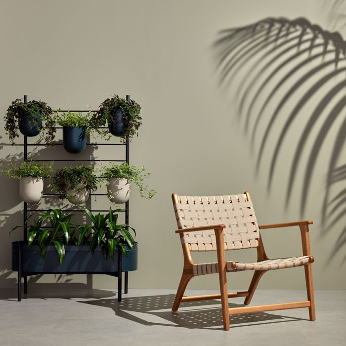 outdoor chair with plants
