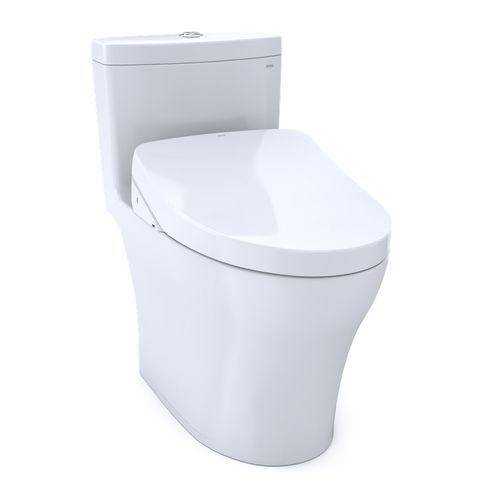 Most budget-friendly smart toilet— Aquia IV Elongated 1.28 gpf & 0.8 gpf One-Piece Toilet with Washlet+ S550e Auto Flush in Cotton White