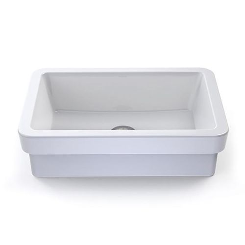 Decolav Ambre Drop-In Bathroom Sink in Ceramic White